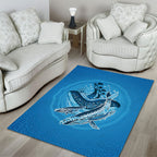 Aboriginal Ocean Whale Area Rug Dot Art Dreamtime Tree of Life