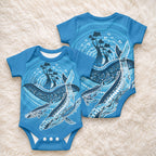 Aboriginal Ocean Whale Baby Onesie Dot Art Dreamtime Tree of Life