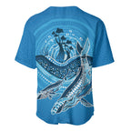 Aboriginal Ocean Whale Baseball Jersey Dot Art Dreamtime Tree of Life