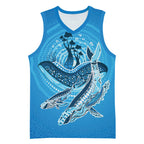 Aboriginal Ocean Whale Basketball Jersey Dot Art Dreamtime Tree of Life