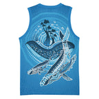 Aboriginal Ocean Whale Basketball Jersey Dot Art Dreamtime Tree of Life