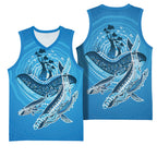 Aboriginal Ocean Whale Basketball Jersey Dot Art Dreamtime Tree of Life