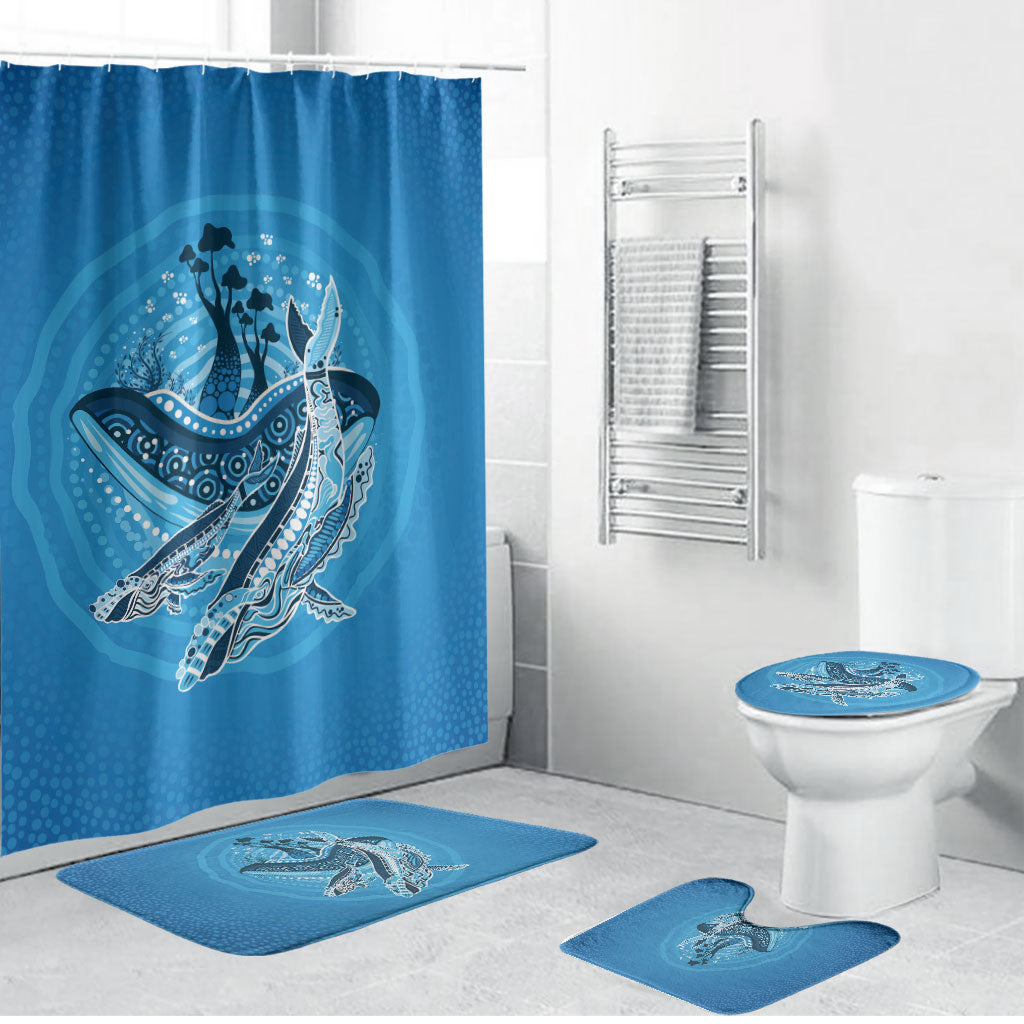 Aboriginal Ocean Whale Bathroom Set Dot Art Dreamtime Tree of Life