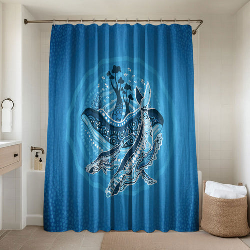 Aboriginal Ocean Whale Bathroom Set Dot Art Dreamtime Tree of Life