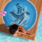 Aboriginal Ocean Whale Beach Blanket Dot Art Dreamtime Tree of Life
