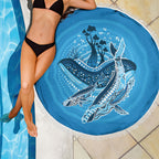 Aboriginal Ocean Whale Beach Blanket Dot Art Dreamtime Tree of Life