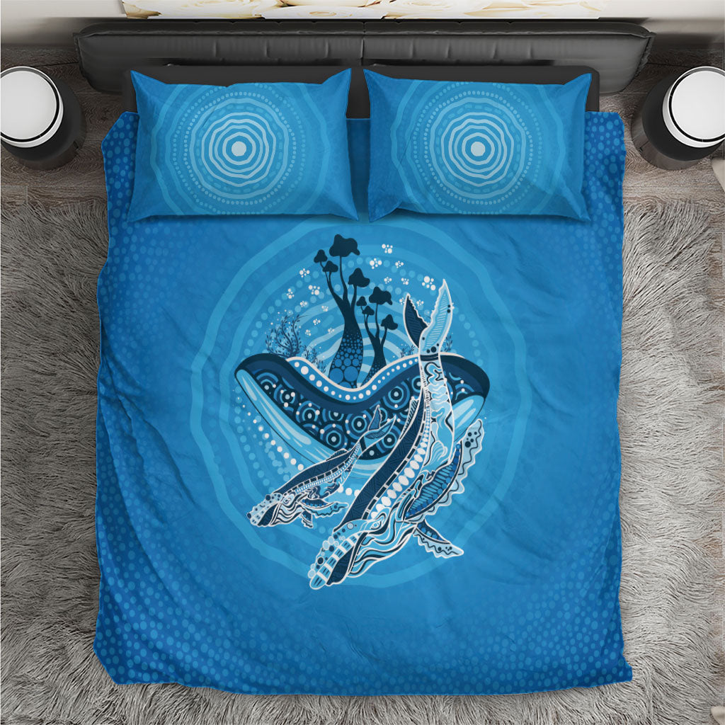 Aboriginal Ocean Whale Bedding Set Dot Art Dreamtime Tree of Life