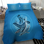 Aboriginal Ocean Whale Bedding Set Dot Art Dreamtime Tree of Life