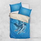 Aboriginal Ocean Whale Bedding Set Dot Art Dreamtime Tree of Life