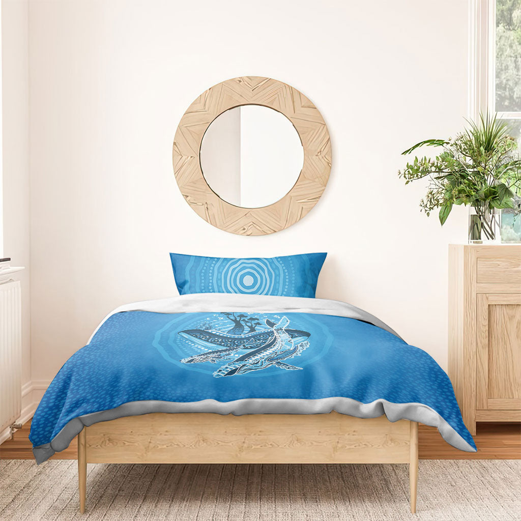 Aboriginal Ocean Whale Bedding Set Dot Art Dreamtime Tree of Life