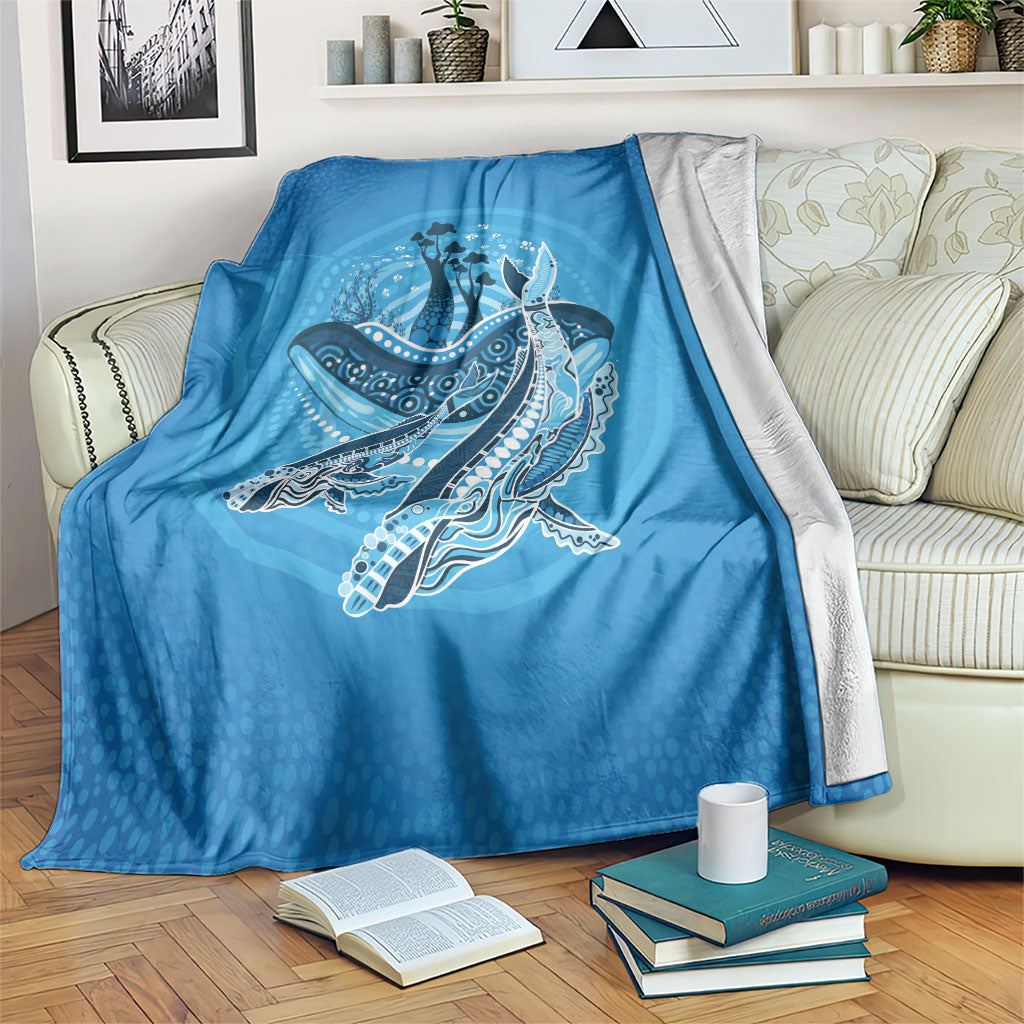 Aboriginal Ocean Whale Blanket Dot Art Dreamtime Tree of Life
