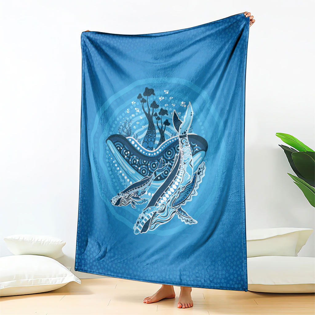 Aboriginal Ocean Whale Blanket Dot Art Dreamtime Tree of Life