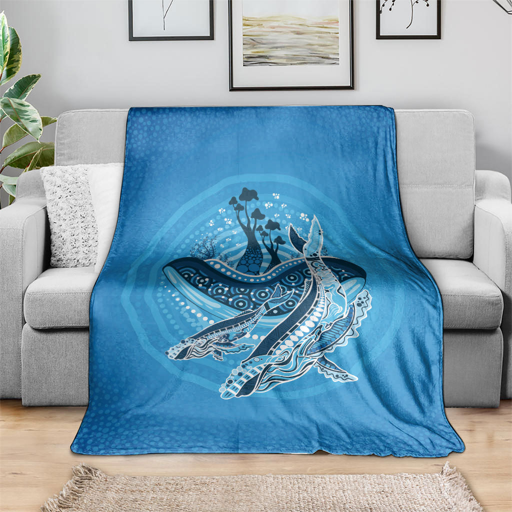 Aboriginal Ocean Whale Blanket Dot Art Dreamtime Tree of Life
