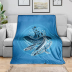 Aboriginal Ocean Whale Blanket Dot Art Dreamtime Tree of Life