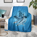 Aboriginal Ocean Whale Blanket Dot Art Dreamtime Tree of Life
