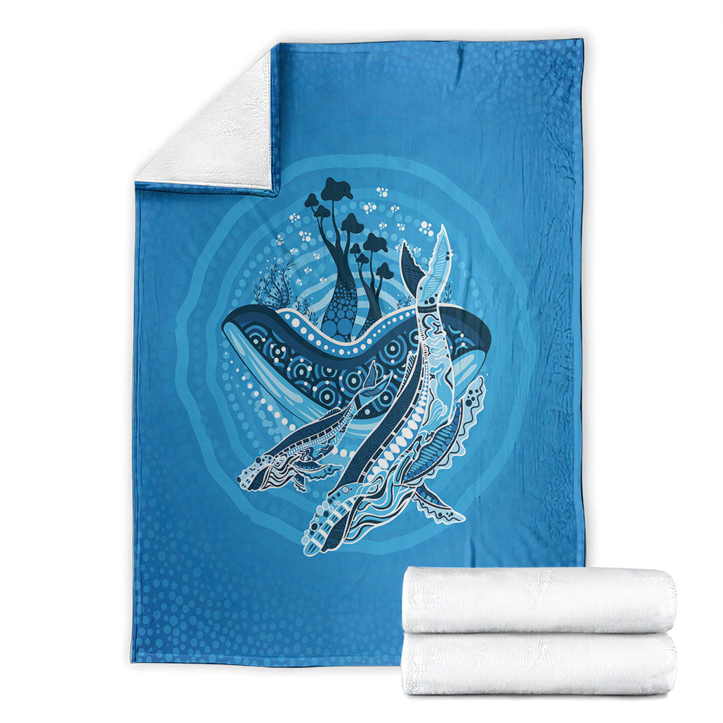 Aboriginal Ocean Whale Blanket Dot Art Dreamtime Tree of Life