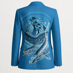 Aboriginal Ocean Whale Blazer Dot Art Dreamtime Tree of Life