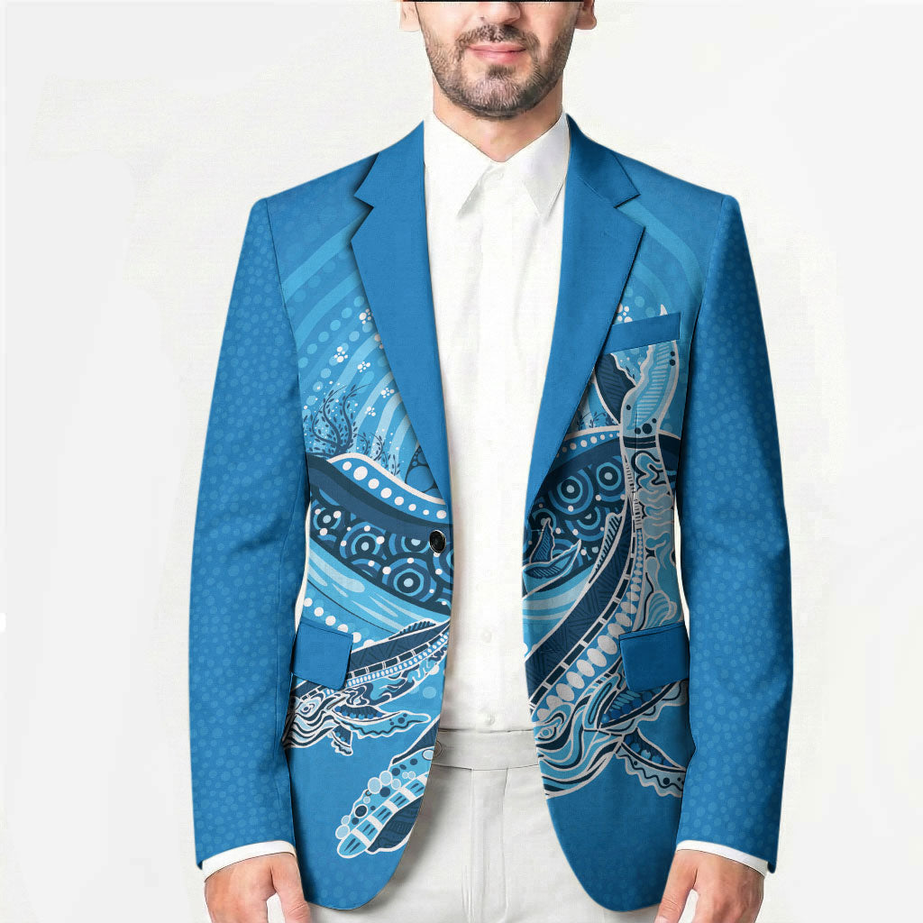 Aboriginal Ocean Whale Blazer Dot Art Dreamtime Tree of Life