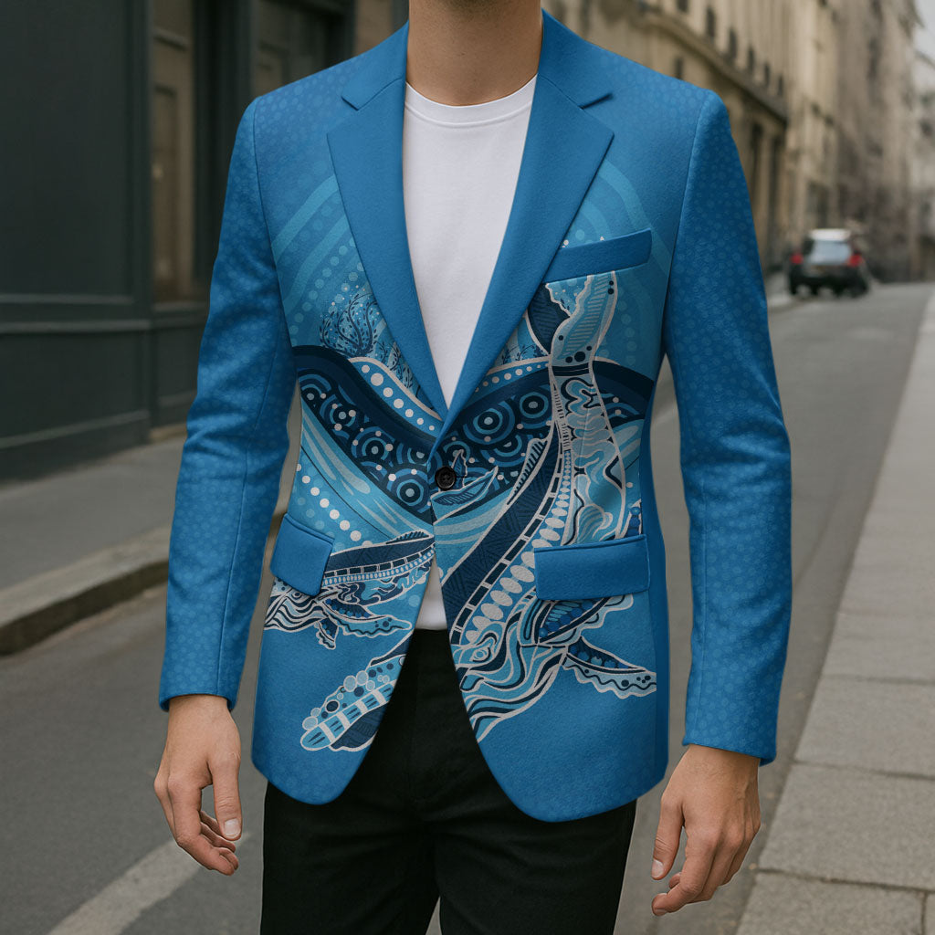 Aboriginal Ocean Whale Blazer Dot Art Dreamtime Tree of Life