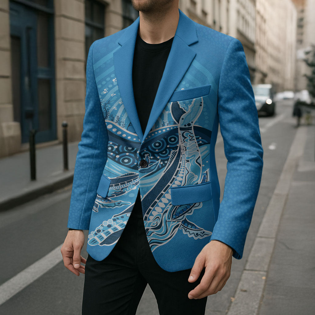 Aboriginal Ocean Whale Blazer Dot Art Dreamtime Tree of Life