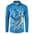 Aboriginal Ocean Whale Button Sweatshirt Dot Art Dreamtime Tree of Life