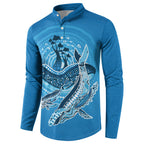 Aboriginal Ocean Whale Button Sweatshirt Dot Art Dreamtime Tree of Life