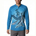Aboriginal Ocean Whale Button Sweatshirt Dot Art Dreamtime Tree of Life