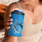 Aboriginal Ocean Whale 4 in 1 Can Cooler Tumbler Dot Art Dreamtime Tree of Life