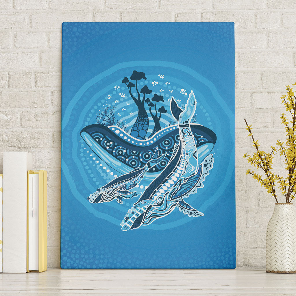 Aboriginal Ocean Whale Canvas Wall Art Dot Art Dreamtime Tree of Life