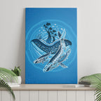 Aboriginal Ocean Whale Canvas Wall Art Dot Art Dreamtime Tree of Life