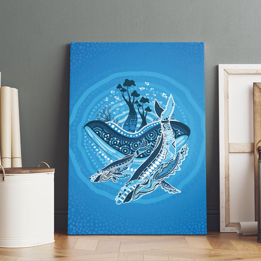 Aboriginal Ocean Whale Canvas Wall Art Dot Art Dreamtime Tree of Life