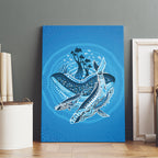 Aboriginal Ocean Whale Canvas Wall Art Dot Art Dreamtime Tree of Life