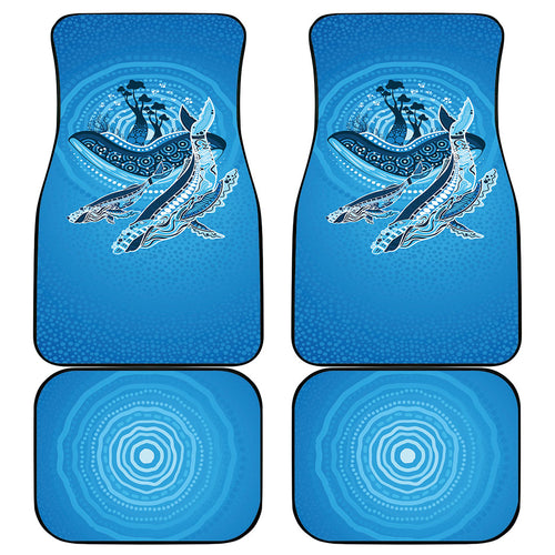 Aboriginal Ocean Whale Car Mats Dot Art Dreamtime Tree of Life