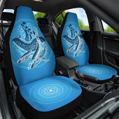 Aboriginal Ocean Whale Car Seat Cover Dot Art Dreamtime Tree of Life