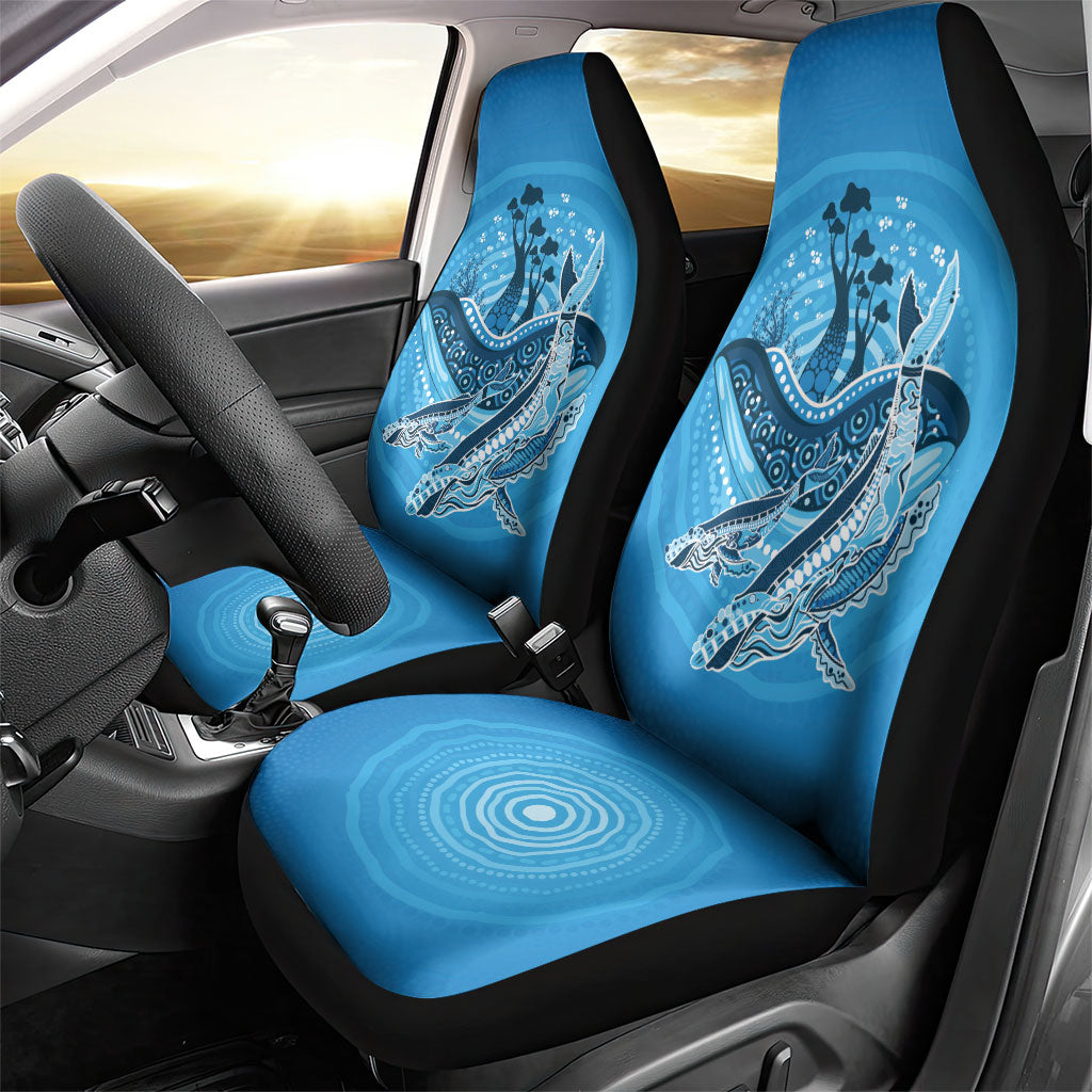 Aboriginal Ocean Whale Car Seat Cover Dot Art Dreamtime Tree of Life