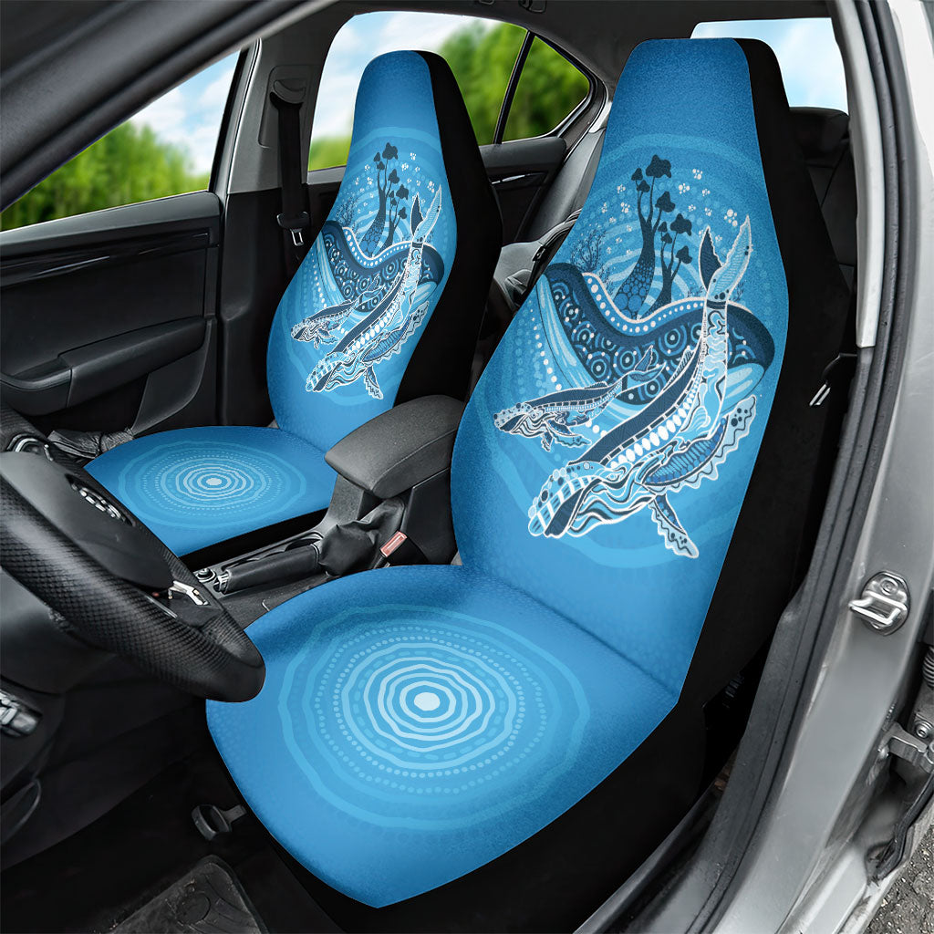 Aboriginal Ocean Whale Car Seat Cover Dot Art Dreamtime Tree of Life