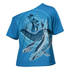 Aboriginal Ocean Whale Cross Shoulder Shirt Dot Art Dreamtime Tree of Life