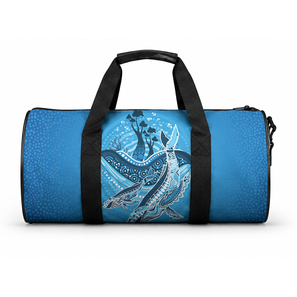 Aboriginal Ocean Whale Duffle Bag Dot Art Dreamtime Tree of Life