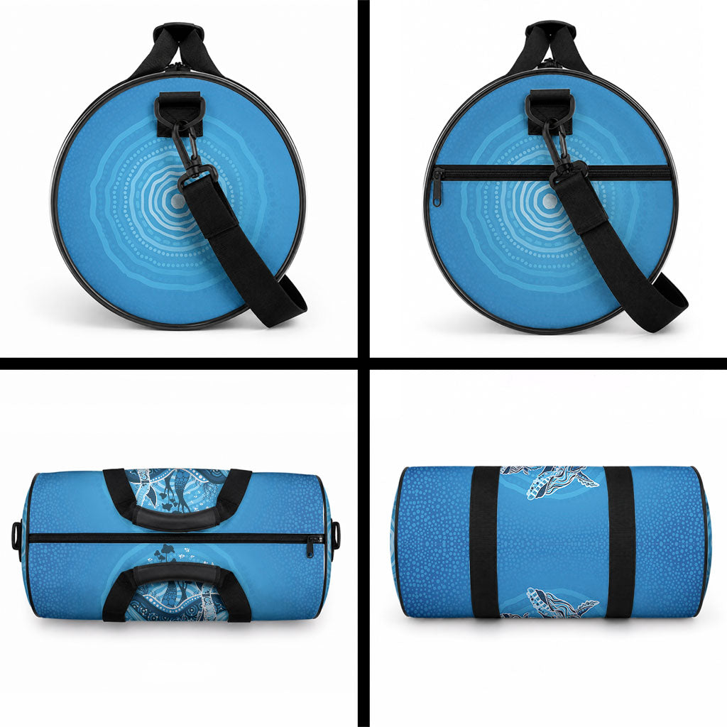 Aboriginal Ocean Whale Duffle Bag Dot Art Dreamtime Tree of Life