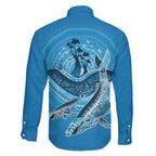 Aboriginal Ocean Whale Family Matching Puletasi and Hawaiian Shirt Dot Art Dreamtime Tree of Life