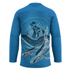 Aboriginal Ocean Whale Hockey Jersey Dot Art Dreamtime Tree of Life