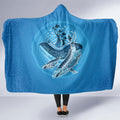 Aboriginal Ocean Whale Hooded Blanket Dot Art Dreamtime Tree of Life