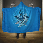 Aboriginal Ocean Whale Hooded Blanket Dot Art Dreamtime Tree of Life
