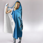 Aboriginal Ocean Whale Hooded Blanket Dot Art Dreamtime Tree of Life