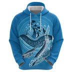 Aboriginal Ocean Whale Hoodie Dot Art Dreamtime Tree of Life