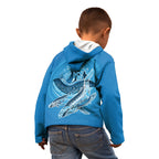 Aboriginal Ocean Whale Kid Hoodie Dot Art Dreamtime Tree of Life