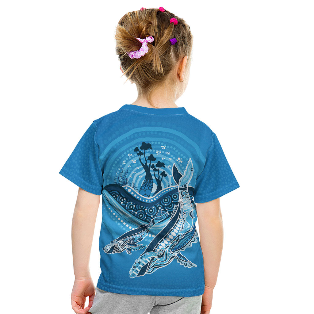 Aboriginal Ocean Whale Kid T Shirt Dot Art Dreamtime Tree of Life