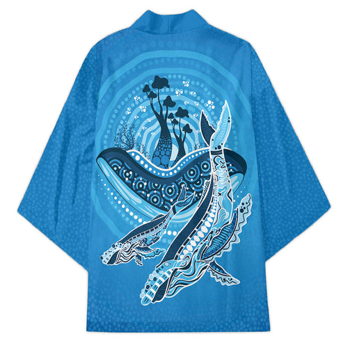 Aboriginal Ocean Whale Kimono Dot Art Dreamtime Tree of Life