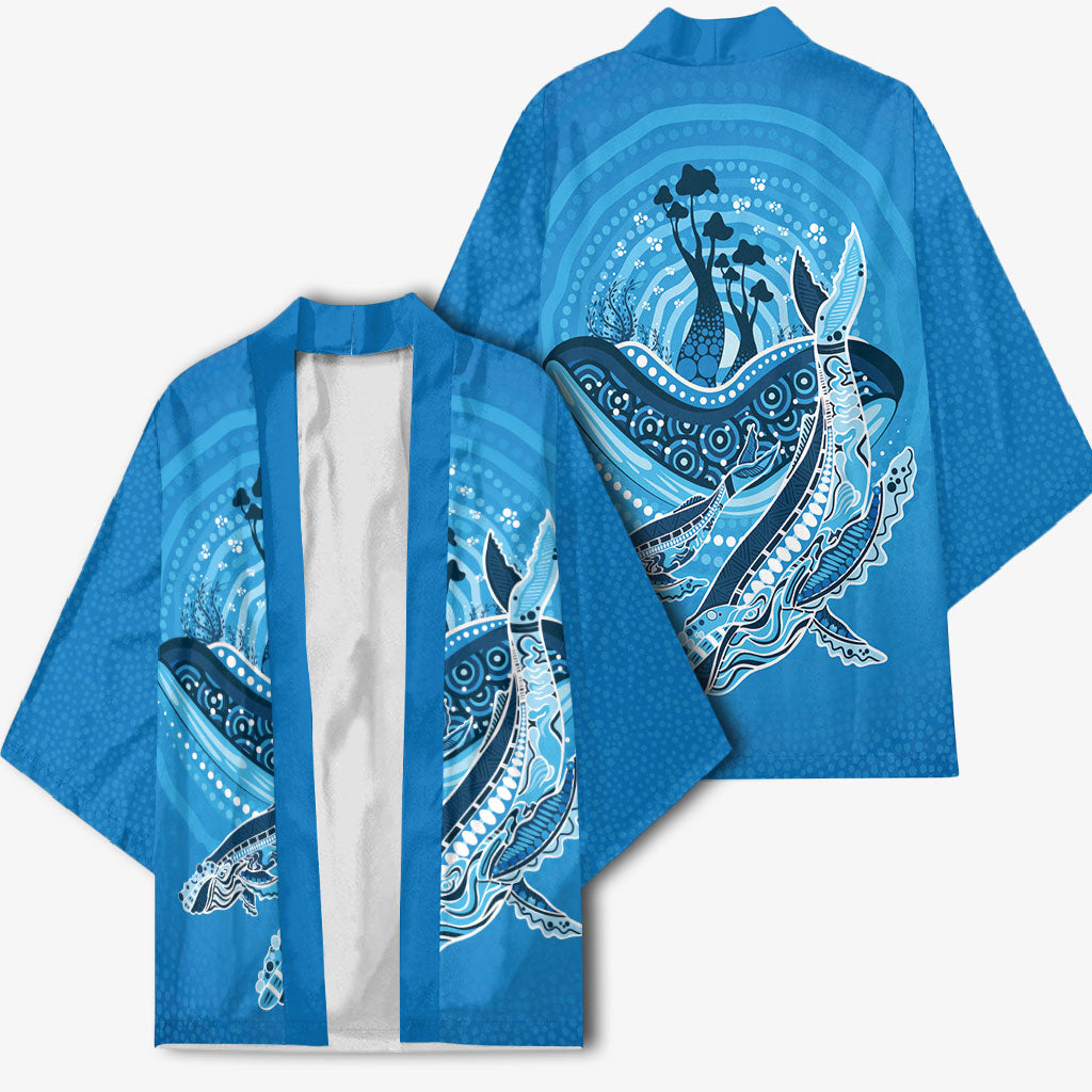 Aboriginal Ocean Whale Kimono Dot Art Dreamtime Tree of Life