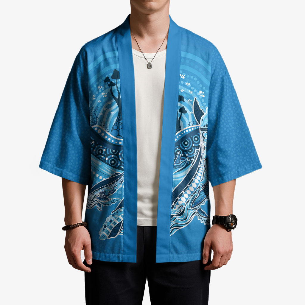 Aboriginal Ocean Whale Kimono Dot Art Dreamtime Tree of Life